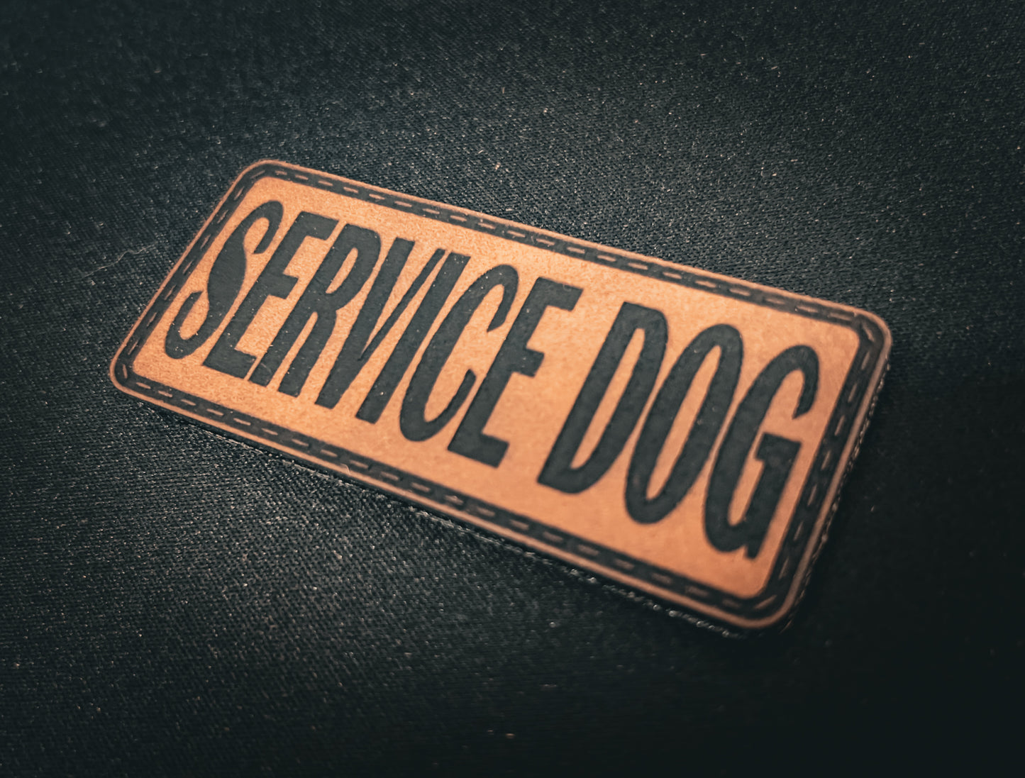 Service Dog - Velcro Backed Leather Dog Collar Patch