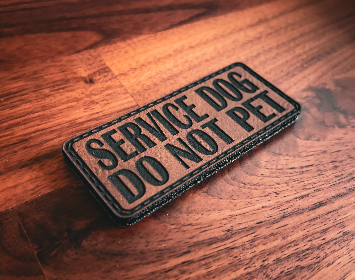 Service Dog DO NOT PET - Velcro Backed Leather Dog Collar Patch