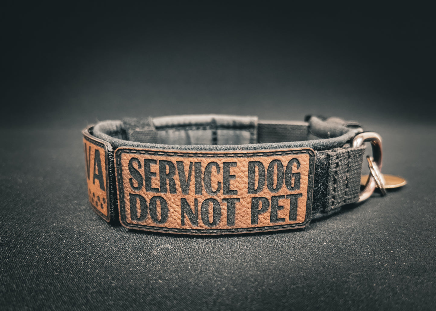 Service Dog DO NOT PET - Velcro Backed Leather Dog Collar Patch