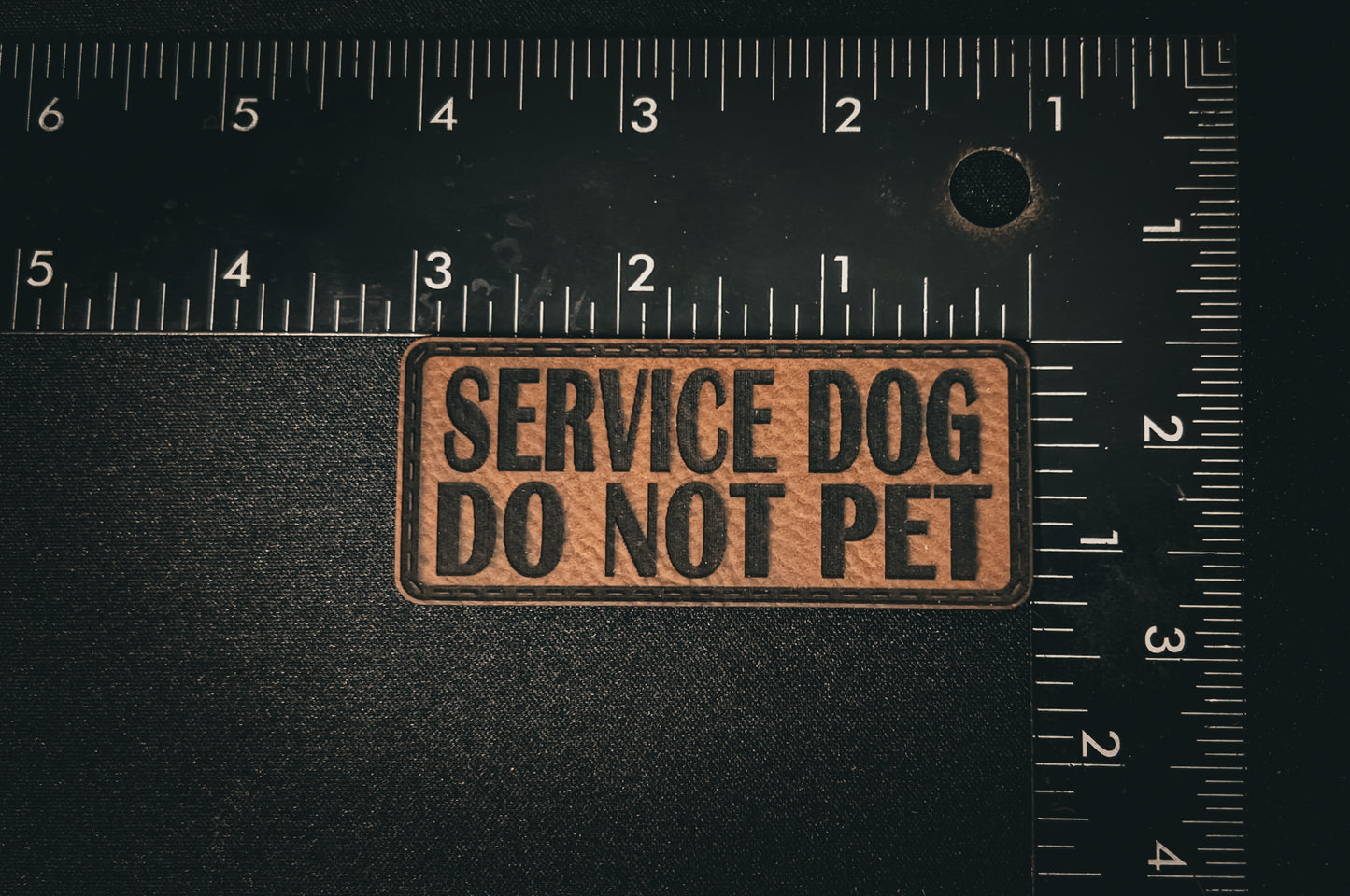 Service Dog DO NOT PET - Velcro Backed Leather Dog Collar Patch