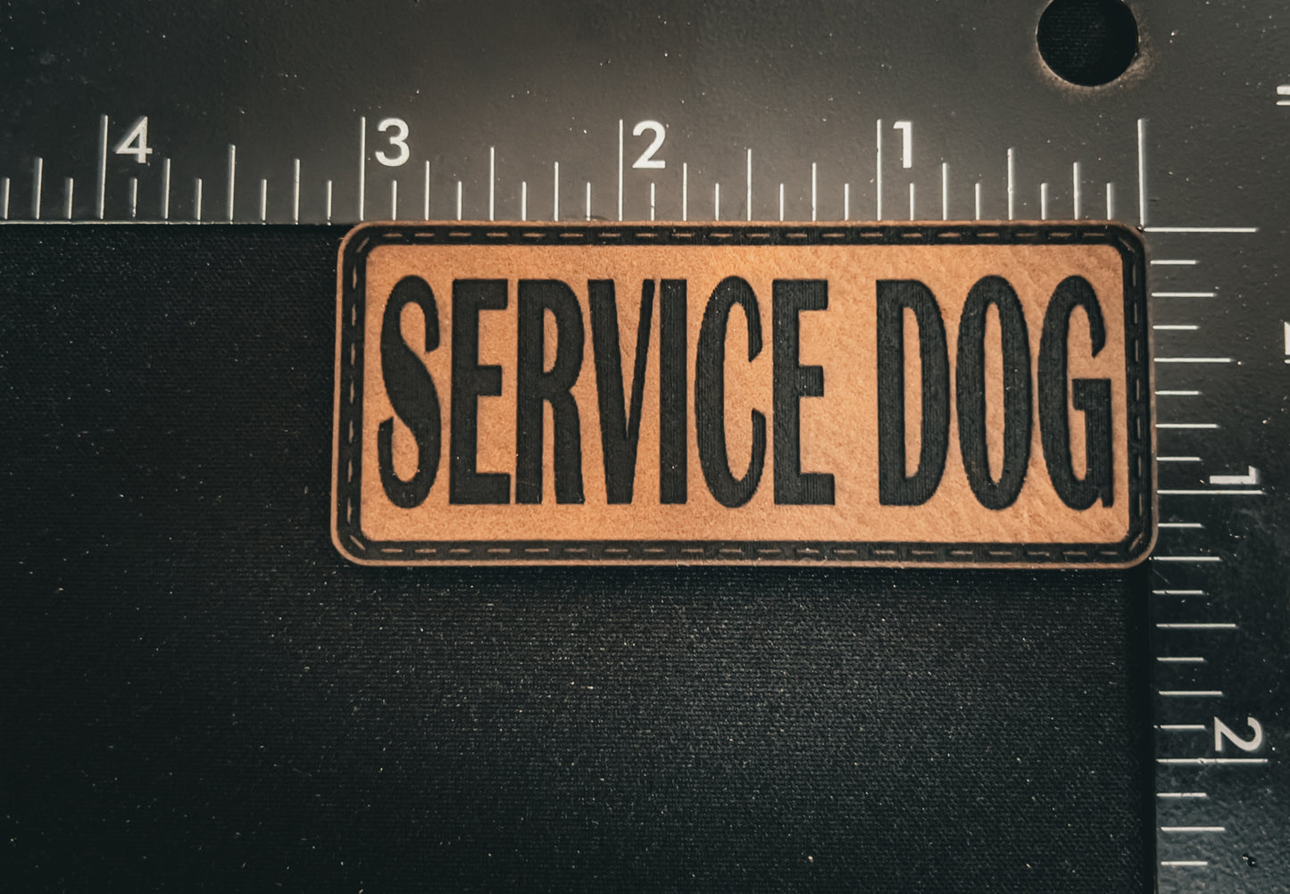 Service Dog - Velcro Backed Leather Dog Collar Patch