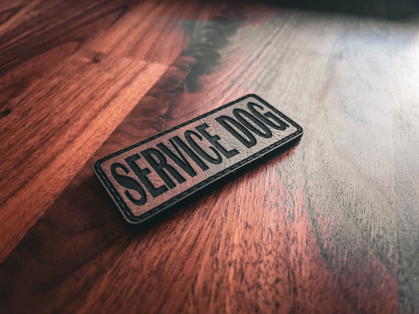 Service Dog - Velcro Backed Leather Dog Collar Patch