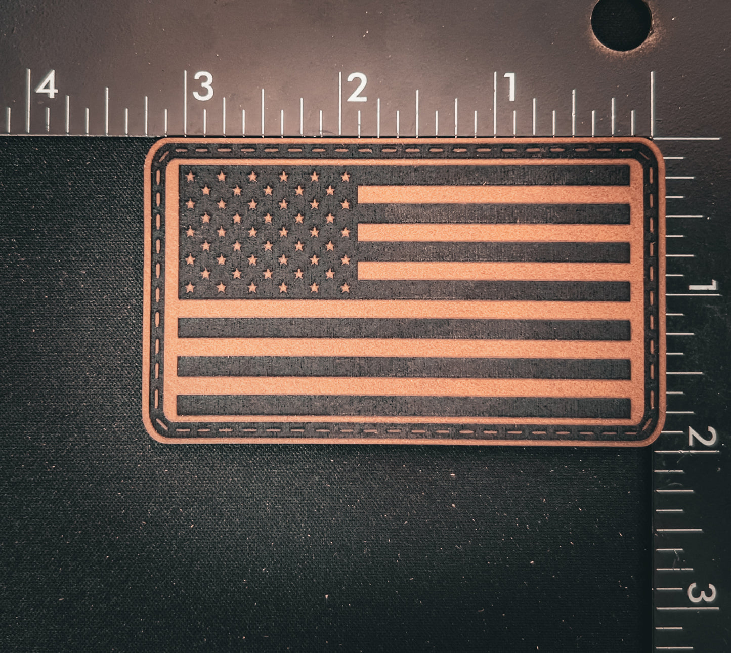 US Flag Patch - Velcro Backed Leather