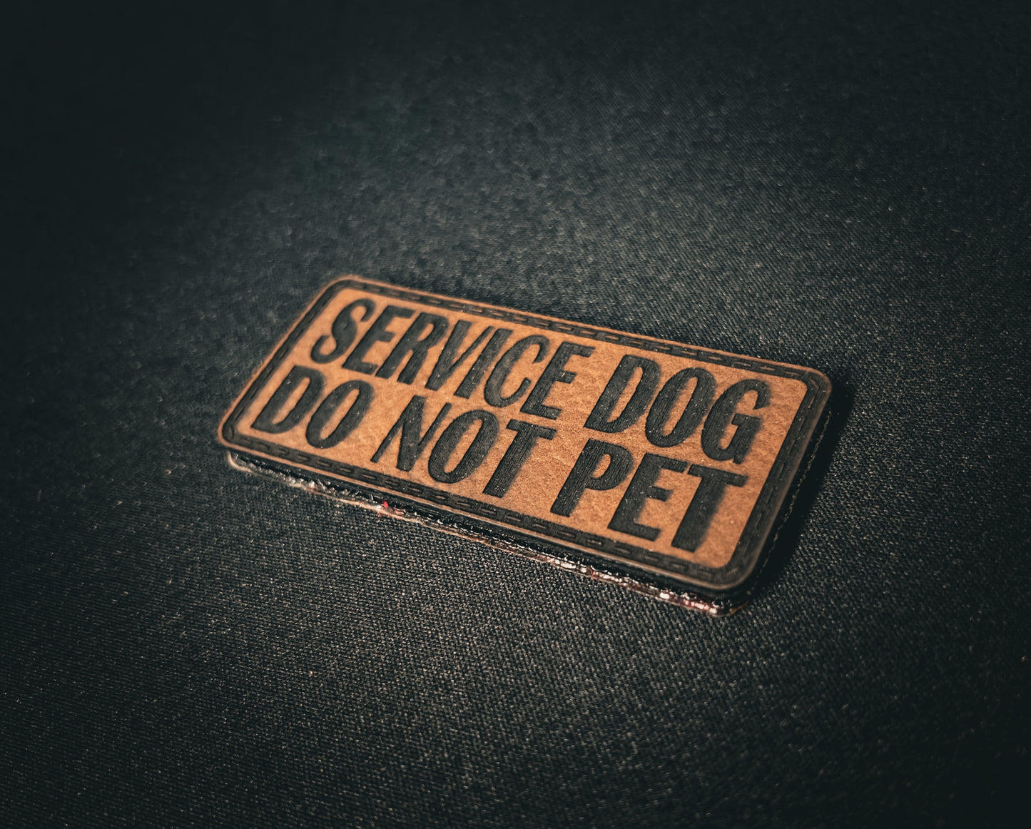 Service Dog DO NOT PET - Velcro Backed Leather Dog Collar Patch