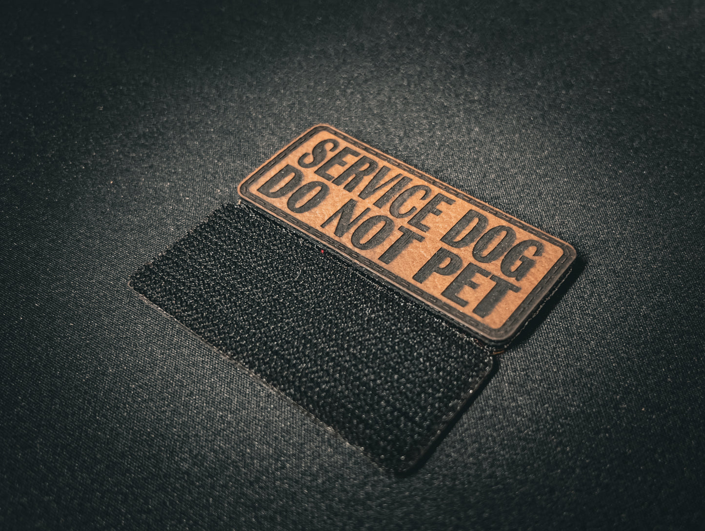 Service Dog DO NOT PET - Velcro Backed Leather Dog Collar Patch
