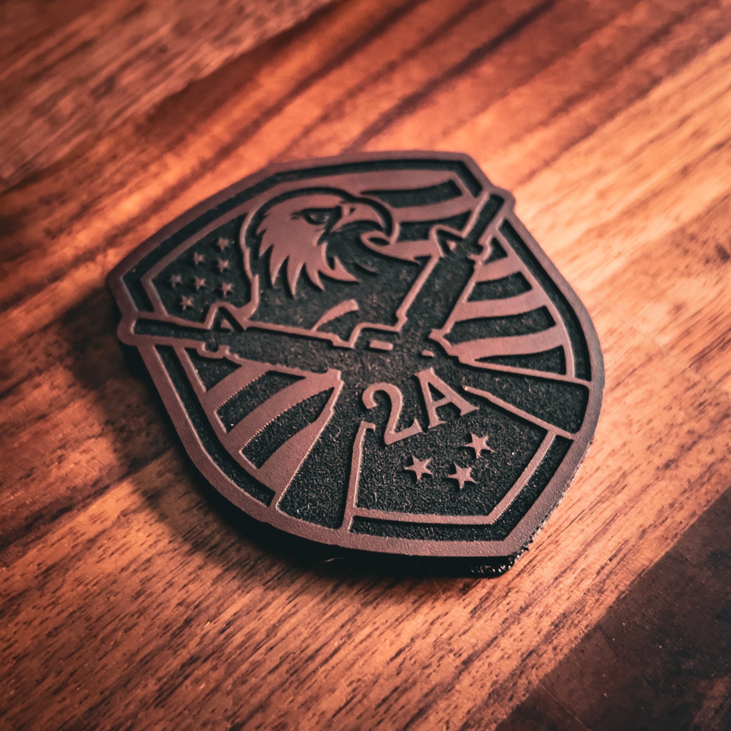 2A Eagle Shield - Engraved Leatherette Patch