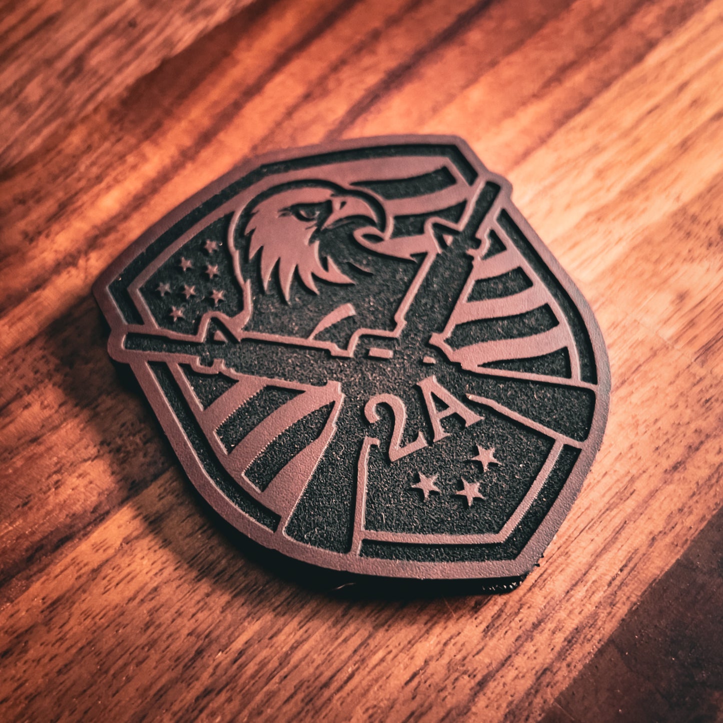 2A Eagle Shield - Engraved Leatherette Patch