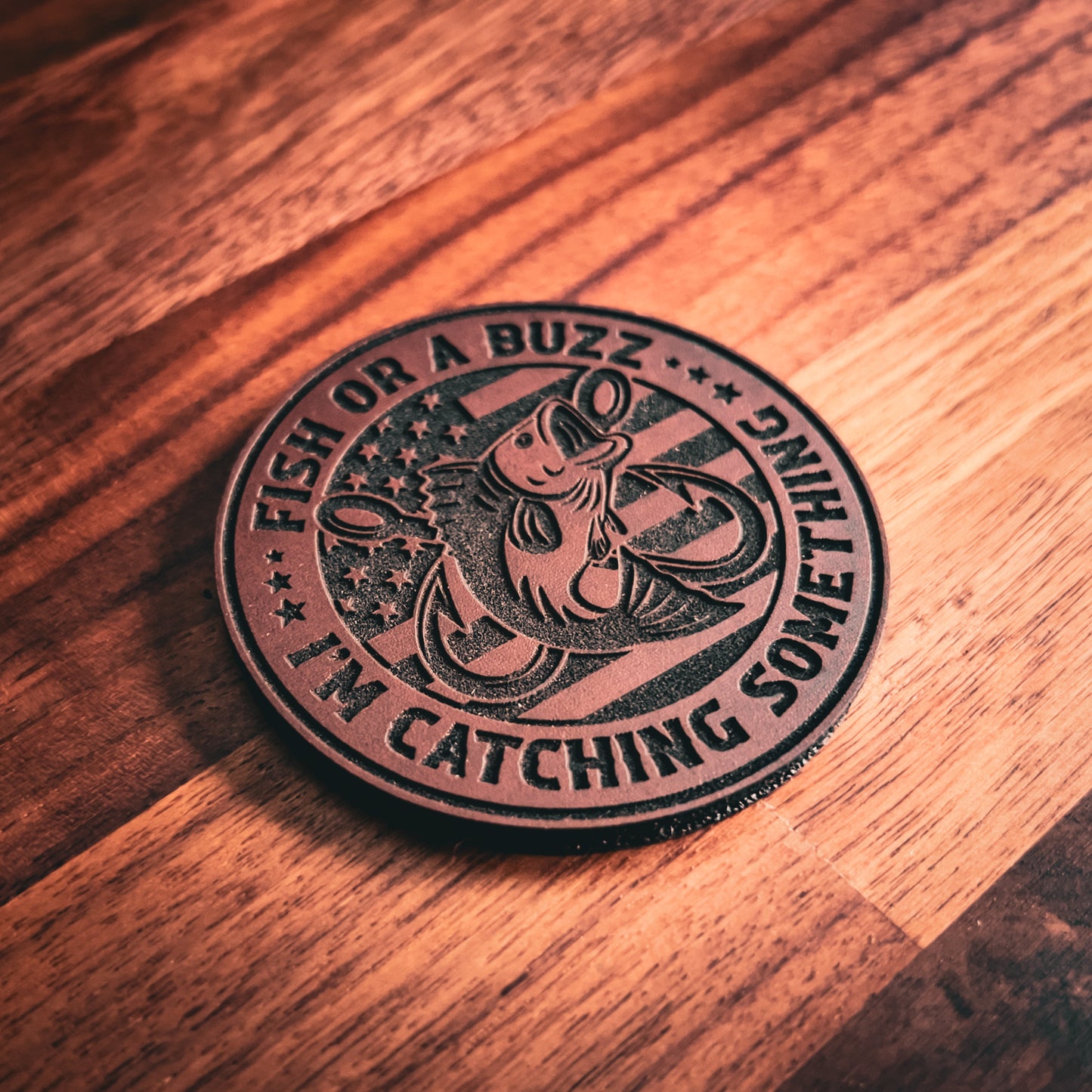 Fish or a Buzz | Laser Engraved Leatherette Patch