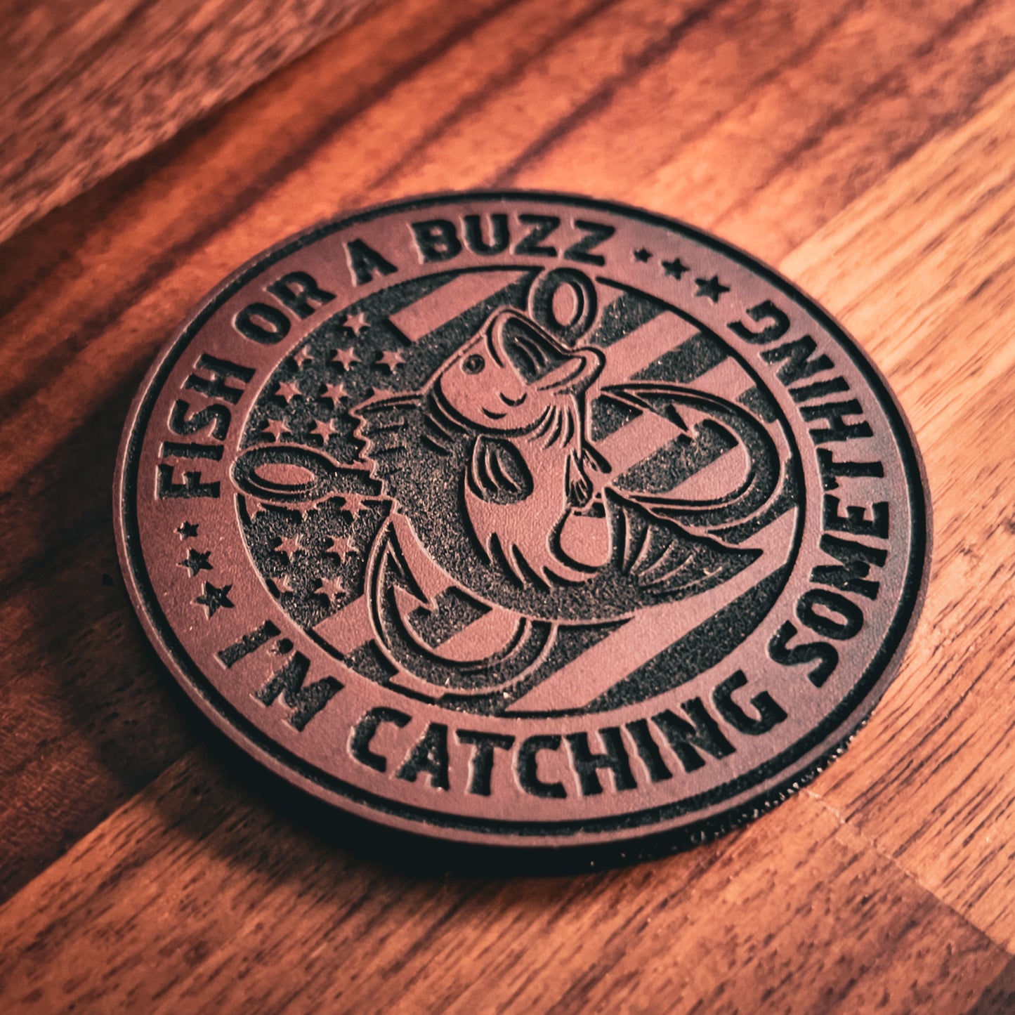 Fish or a Buzz | Laser Engraved Leatherette Patch