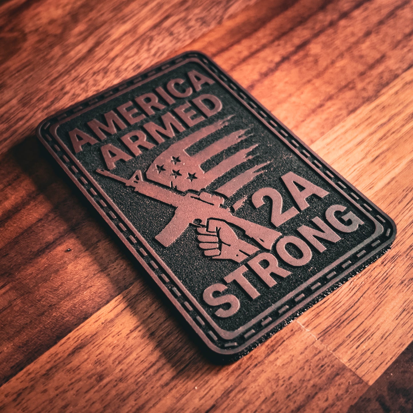 2nd Amendment Strong - Engraved Leatherette Patch