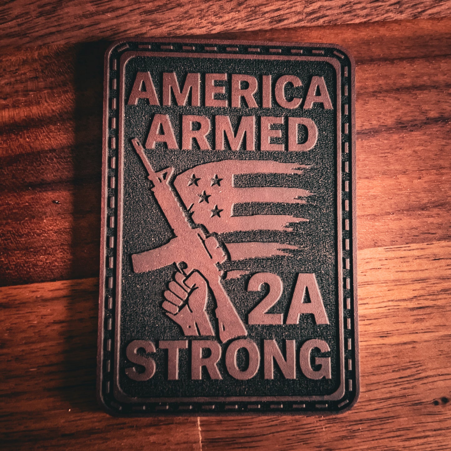 2nd Amendment Strong - Engraved Leatherette Patch