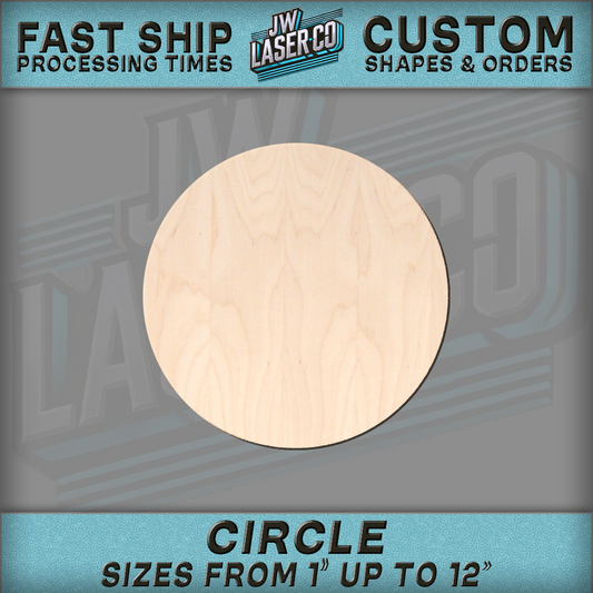 Unfinished Blank Circle Wood Shape - Various Sizes