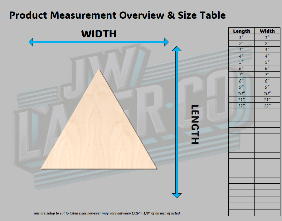 Unfinished Blank Triangle Wood Shape - Various Sizes