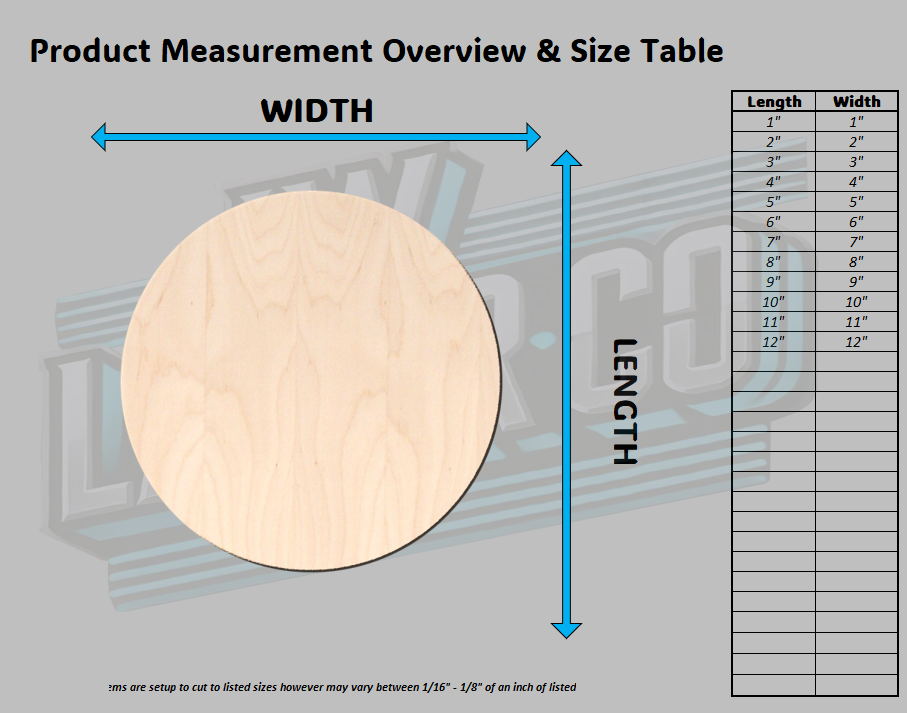 Unfinished Blank Circle Wood Shape - Various Sizes