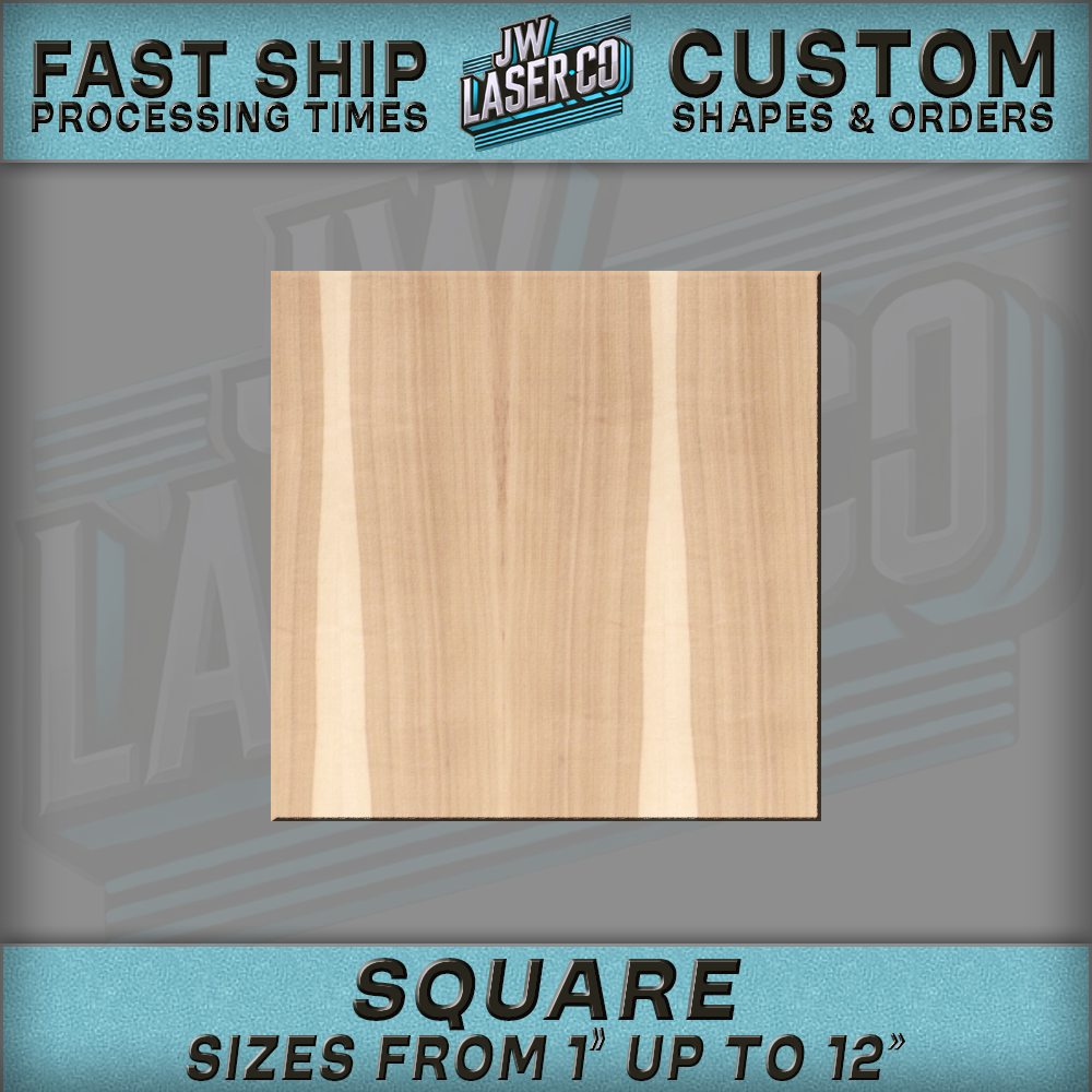 Unfinished Blank Square Wood Shape - Various Sizes